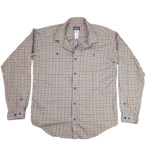 Patagonia Mens M Fjord Flannel Shirt Plaid Button Up Organic Cotton Casual